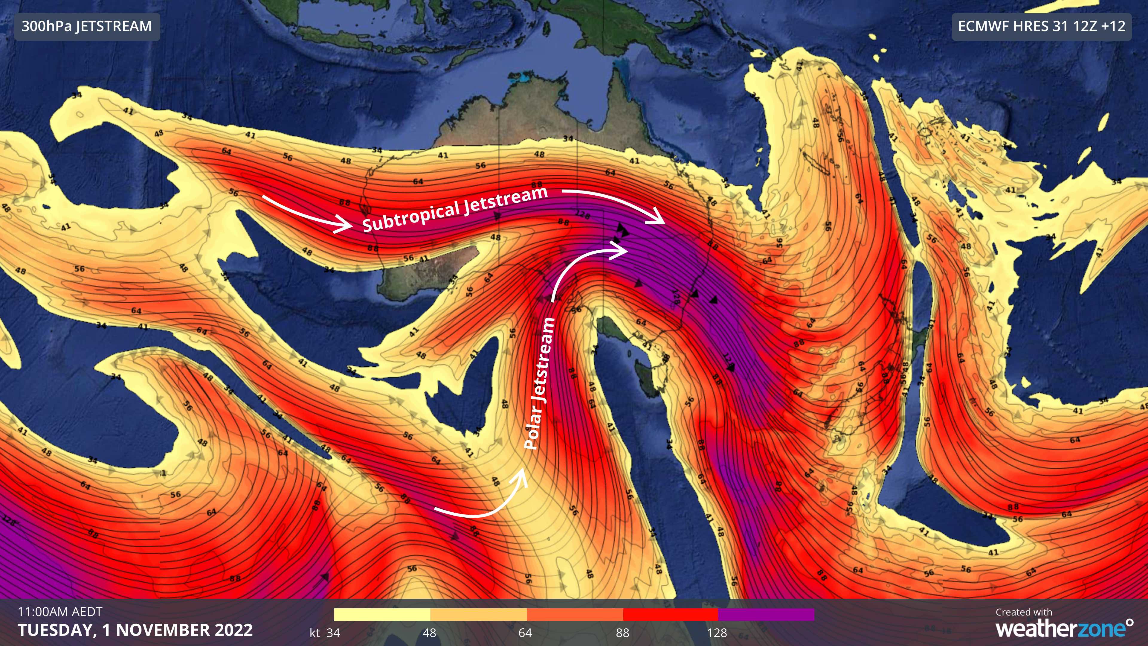 Australia getting hammered by two jet streams